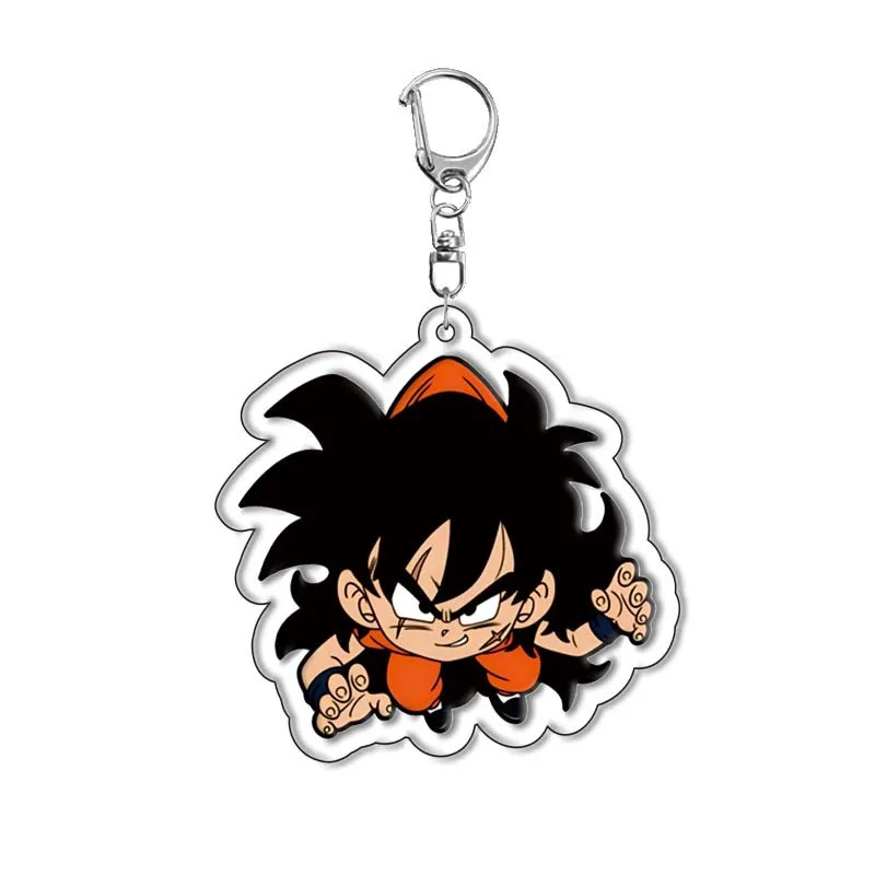 Anime Dragon-Ball Key Chain Goku Transparent Acrylic Double-sided Printed Keychain Cartoon Key Chains Backpack Pendant