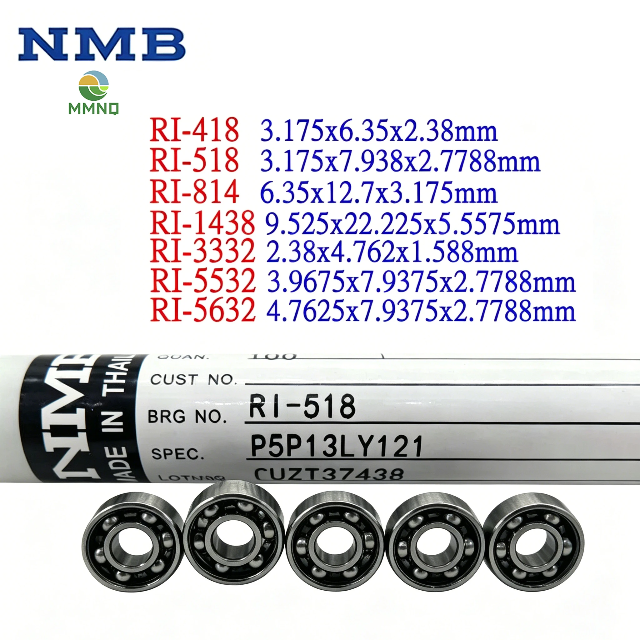 50PCS Original NMB Radial Open Ball Bearings RI-418 RI-518 RI-814 RI-1438 High Precision Miniature Bearings