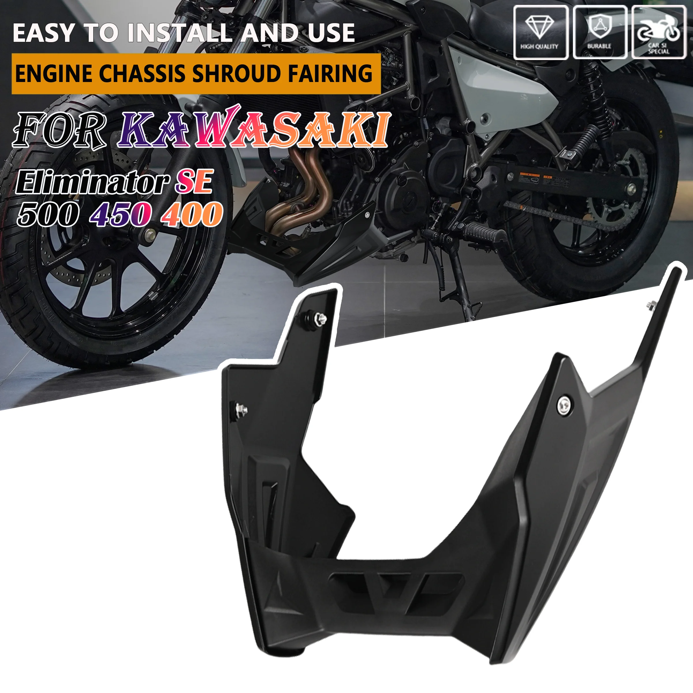 

Modified lower shroud engine guard plate bottom support protective cover Lower deflector For Kawasaki eliminator SE 500 450 400