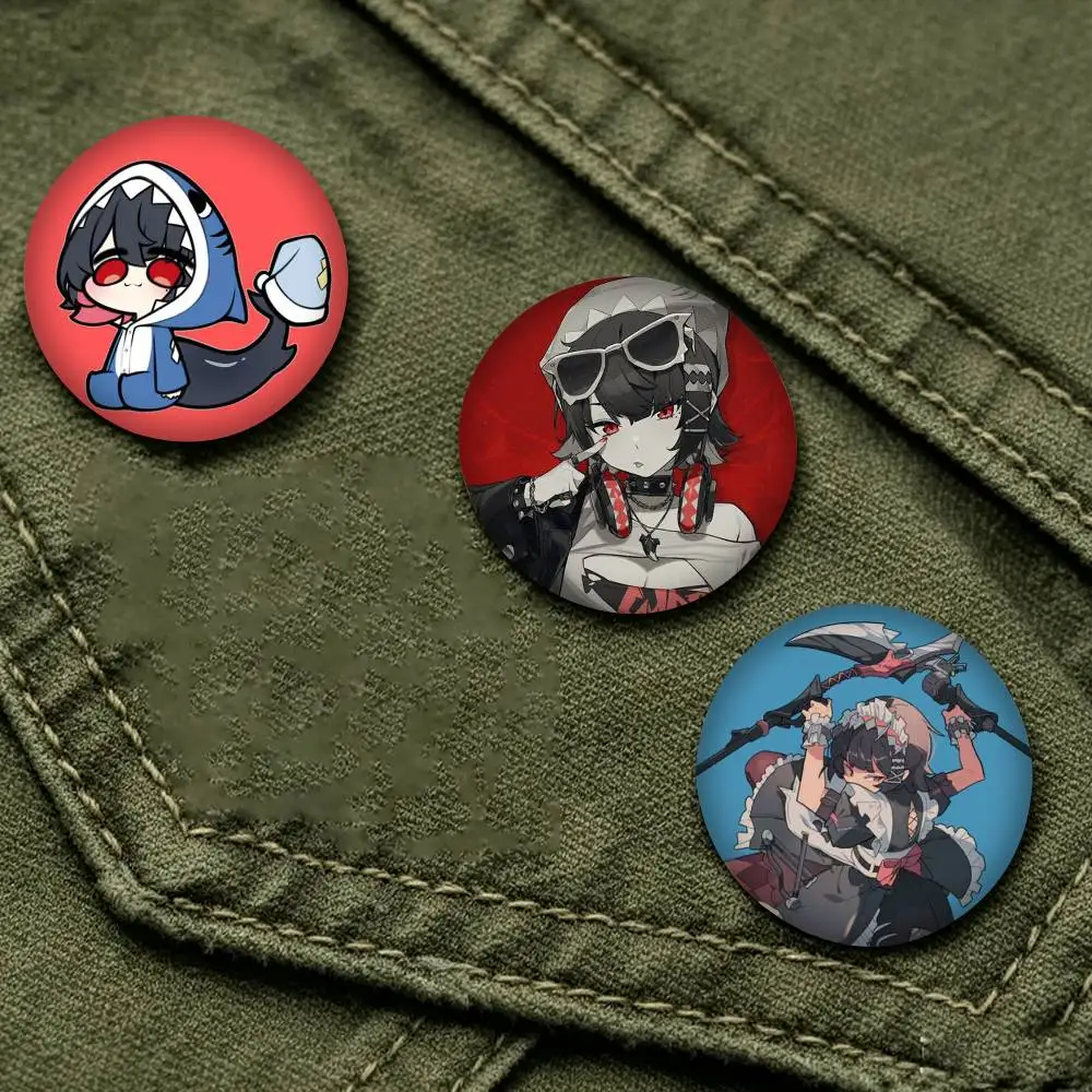 Hot Game ZZZ Ellen Joe 25mm 32mm 44mm 58mm 75mm Brooches Badges Pins for Accessories Gift