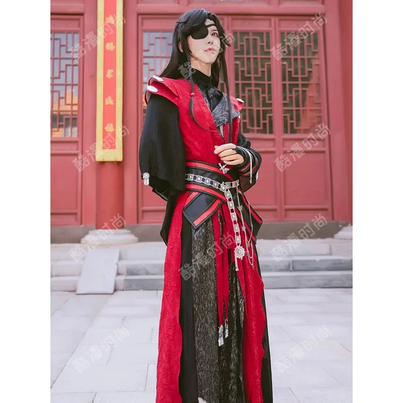 Anime Heaven Official's Bless Huacheng Cos Suits Blakc and Red Outfits Hanfu Full Set Tian Guan Ci Fu Cosplay Hua Cheng Costume