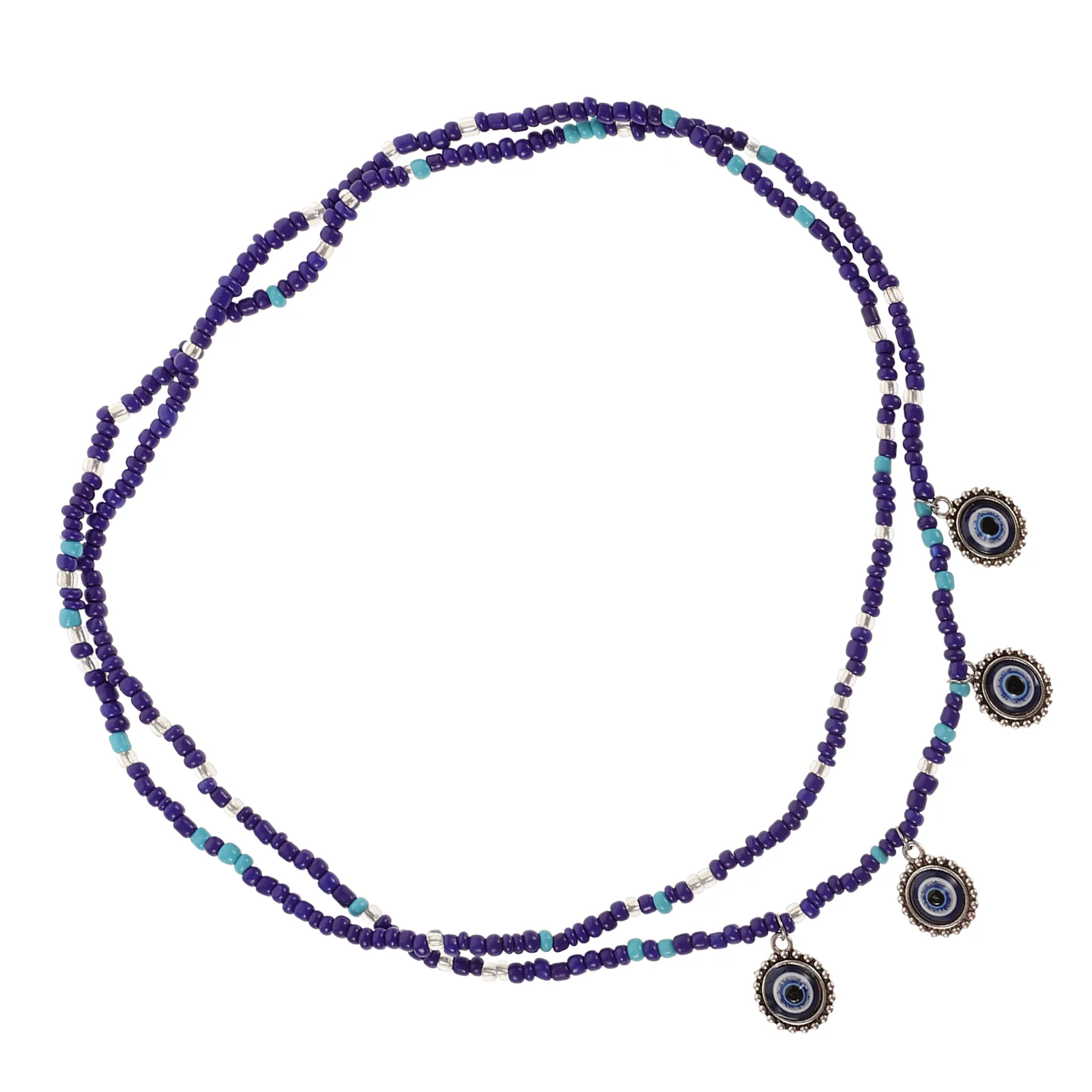 Цепочка на талию с голубыми глазами, бикини, украшения для тела для женщин, цепочки с бусинами на живот