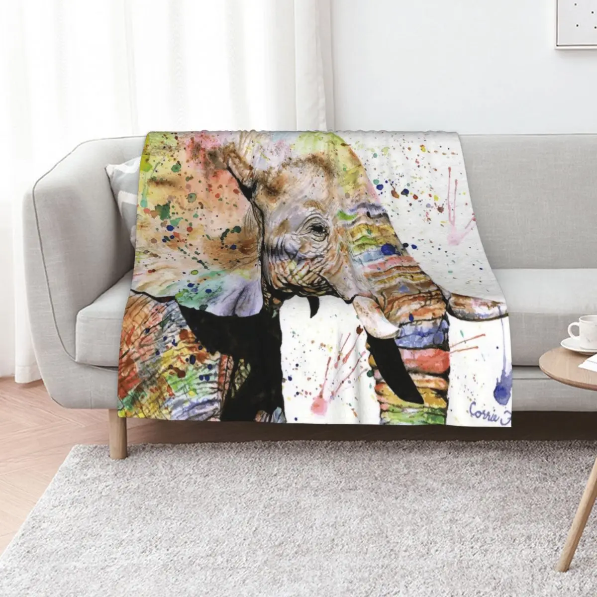 

Watercolor Elephant Painting - Gentle Giant Throw Blanket bed plaid For Decorative Sofa Hairys warm winter Blankets