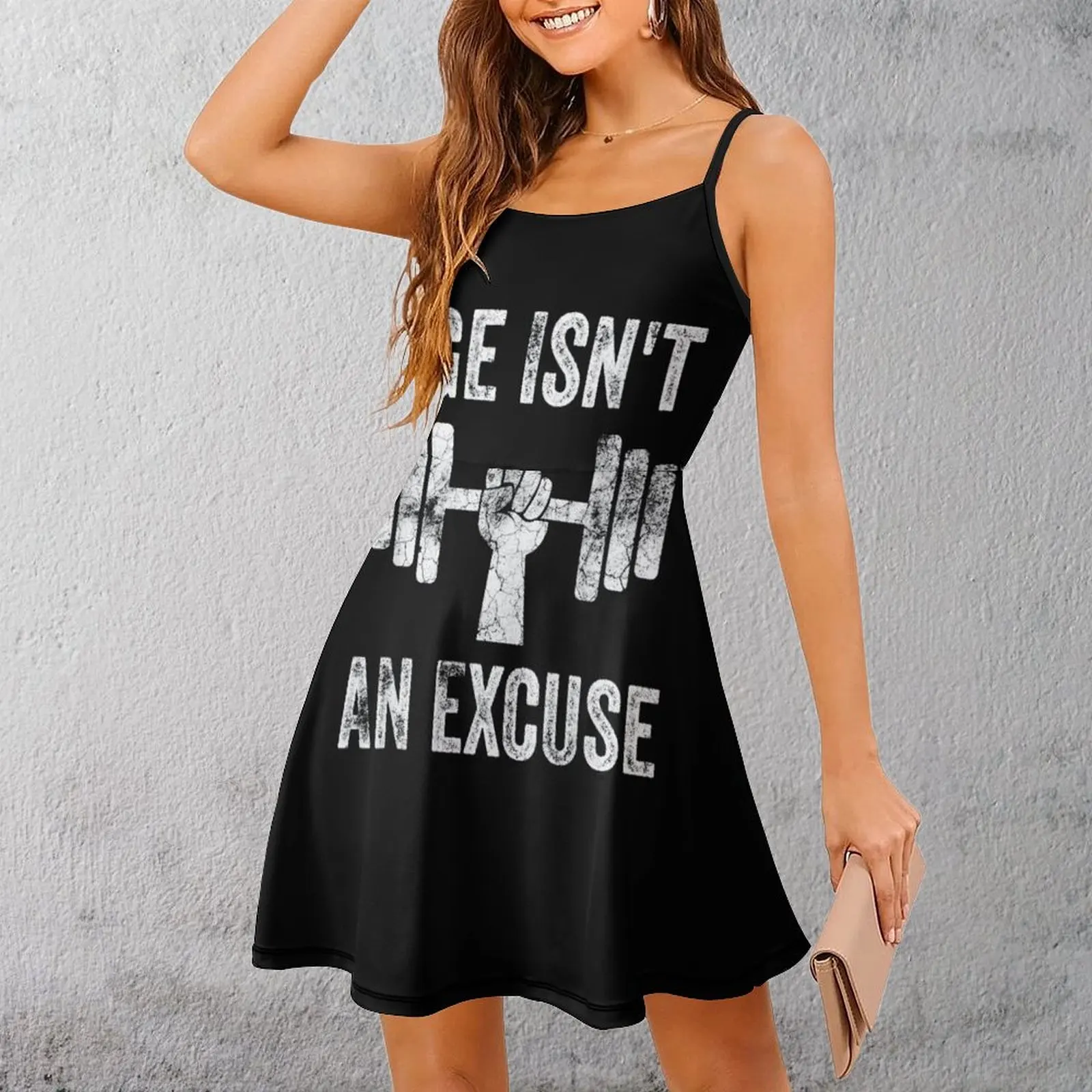 

Sexy Woman's Gown Dresses Ageless Fitness Motivation Women's Sling Dress Graphic Vintage Vacations Novelty