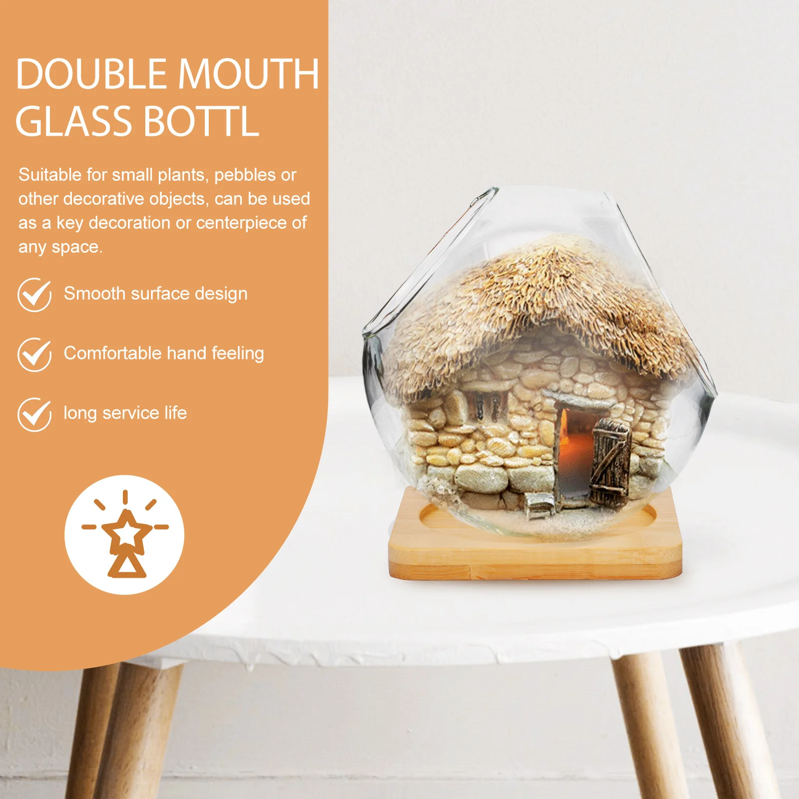 

1 комплект, микропейзажная бутылка, прозрачная стеклянная ваза для сочных изделий для домашнего декора, контейнер для хранения, гладкий дизайн, легко чистится, креативный