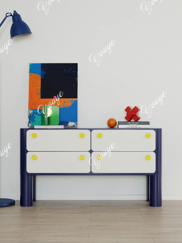 

Italian light luxury entrance cabinet contrast high-end living room designer art small apartment entrance hall cabinet