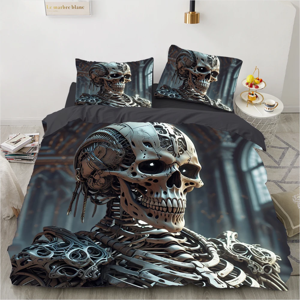 Gaming Skeleton Skull Bedding Set Qulit Cover 3d Duvet Cover Gothic Comforter Cover Twin Full Queen King Single Size Halloween