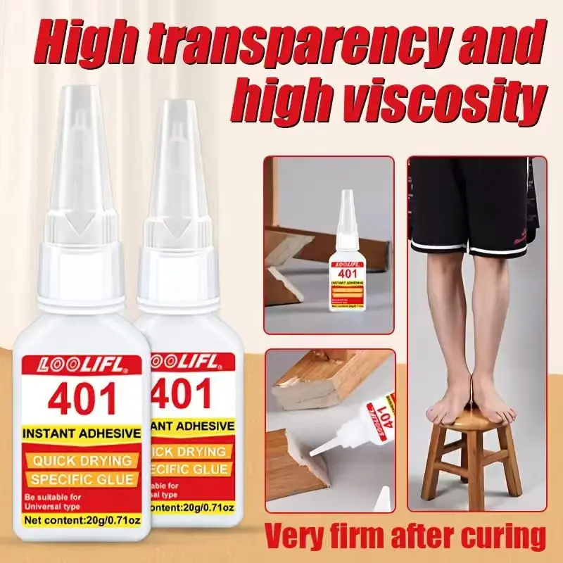 Nowy klej New401 do drewna i majsterkowania, szybkoschnący, odpowiedni do naprawy mebli, produkcji wyrobów z drewna i dekoracji wnętrz, 20g