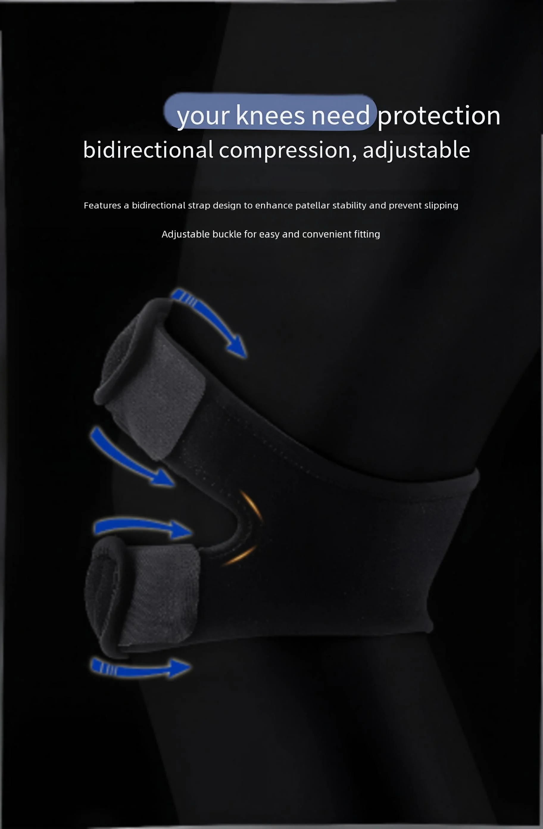 1/2 Piece Adjustable Knee Support Brace Knee Patella Sleeve Wrap Cap Stabilizer Sports Knee Breathable Protection Patellar Belt