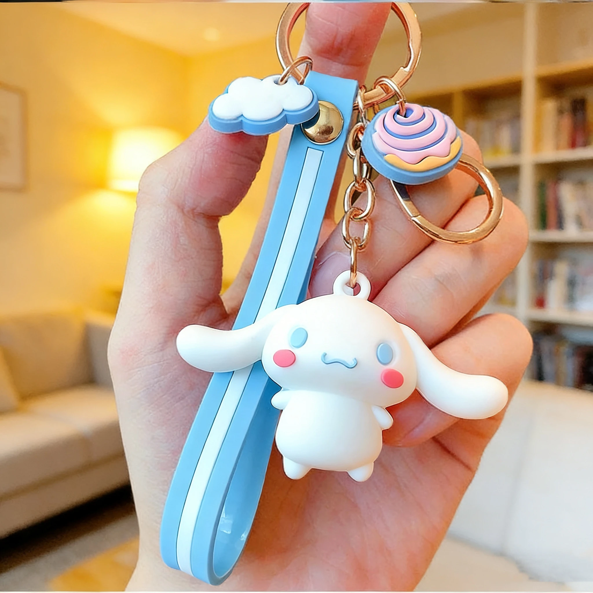 

5 Styles Hello Kitty, Kurom & My Melody Keychains - Cute Cartoon Doll Key Rings Car Chain Loops & Backpack Charms INS Style