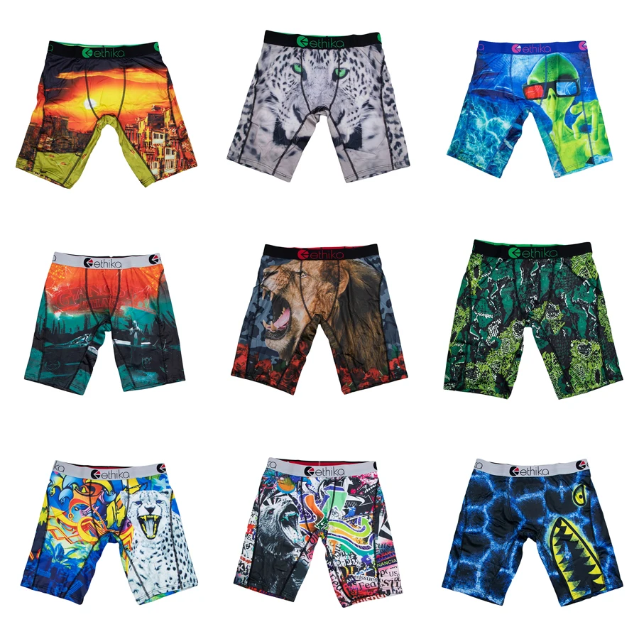 

ETHIKA 1Pcs Sexy Men Underwear Breathable Mesh Mens Boxers Panties Plus Size S-3XL Man Swimming Underpants Men's Boxers Shorts