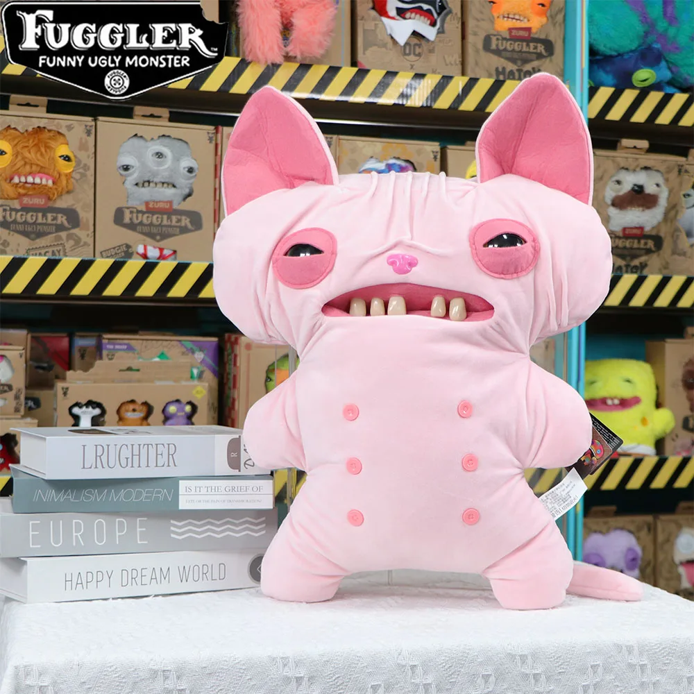 Jouets en peluche originaux Fuggler, monstres amusants aux dents moches, pour chat sans poils, poupées en peluche douces et mignonnes Kawaii, cadeaux Bob l'éponge 47CM