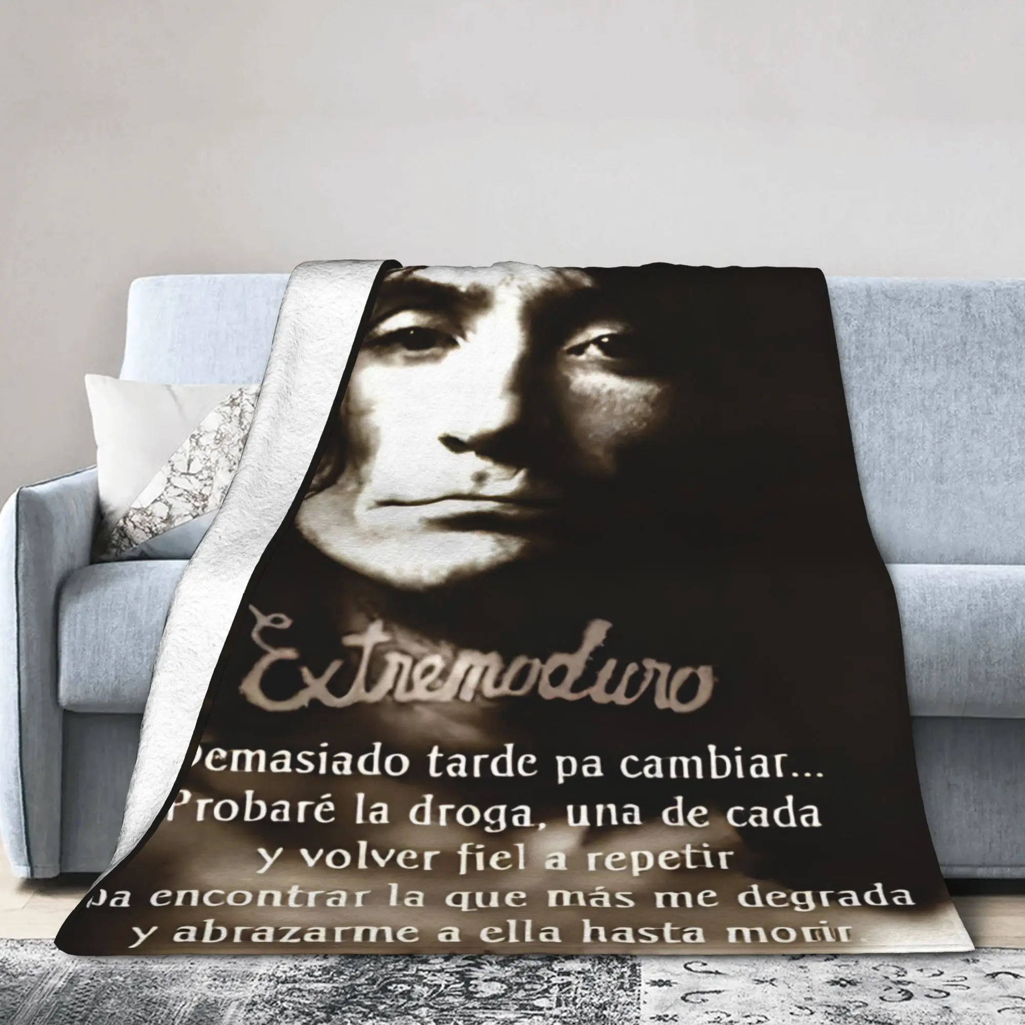 Extremoduro Spanish Hard Rock Band Blanket Quality Super Warm Robe Iniesta Throw Blanket Winter Travel Outdoor Funny Bedspread
