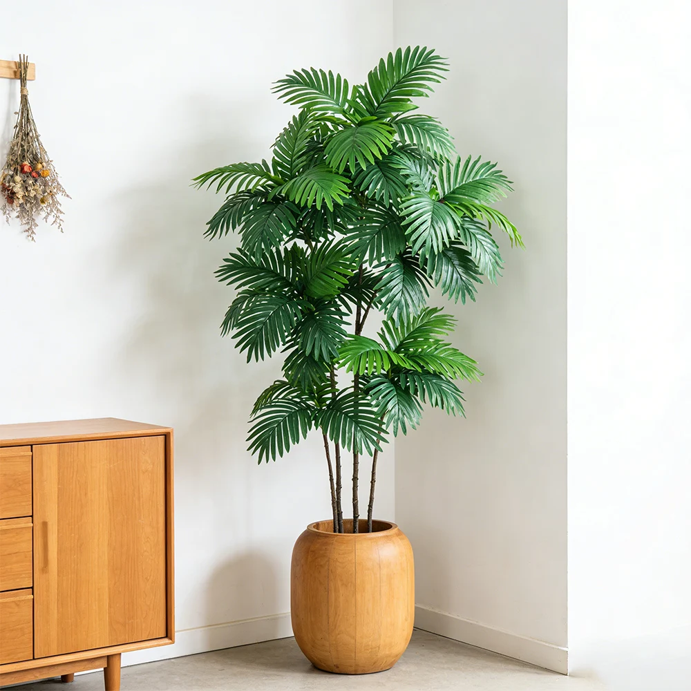 Plantas de palmeira artificiais de 70-135cm, árvore tropical artificial, folhas de coqueiro de plástico, ramo de árvore Cycas artificial para decoração de casa e casamento