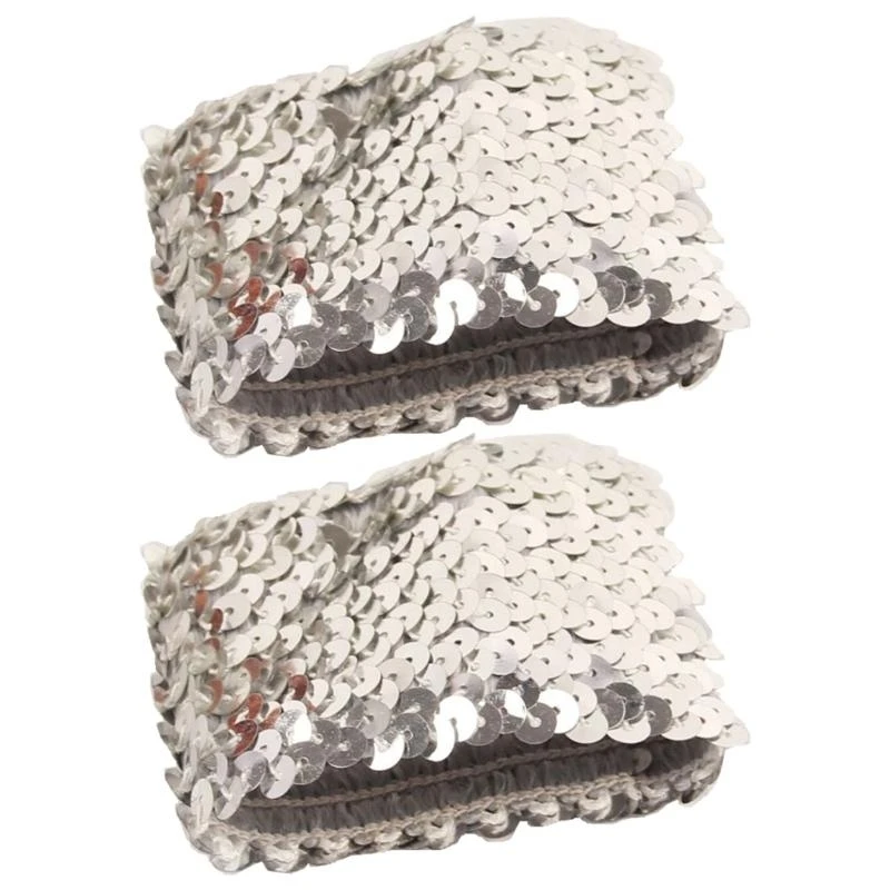 5ASD luccicanti polsini senza dito senza paillettes oversleeves maniche a braccio elastico coperture per polso per eventi