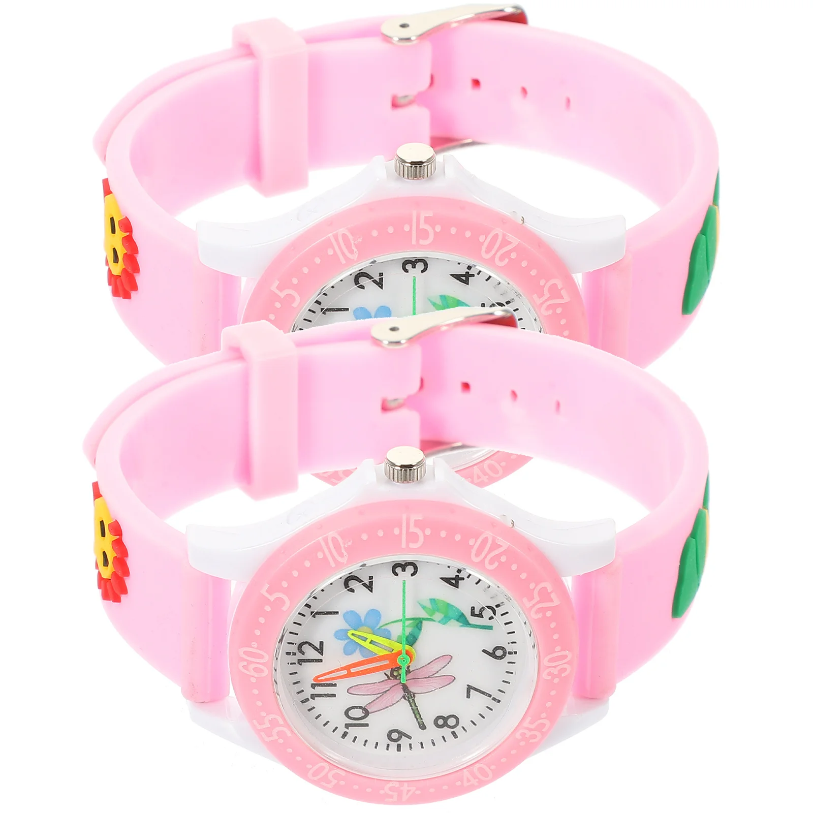 2 قطعة ساعة معصم ثلاثية الأبعاد ثلاثية الأبعاد للرسوم المتحركة الإبداعية المطبوعة ساعة رقمية مقاومة للماء هدية لـ Dragonfly