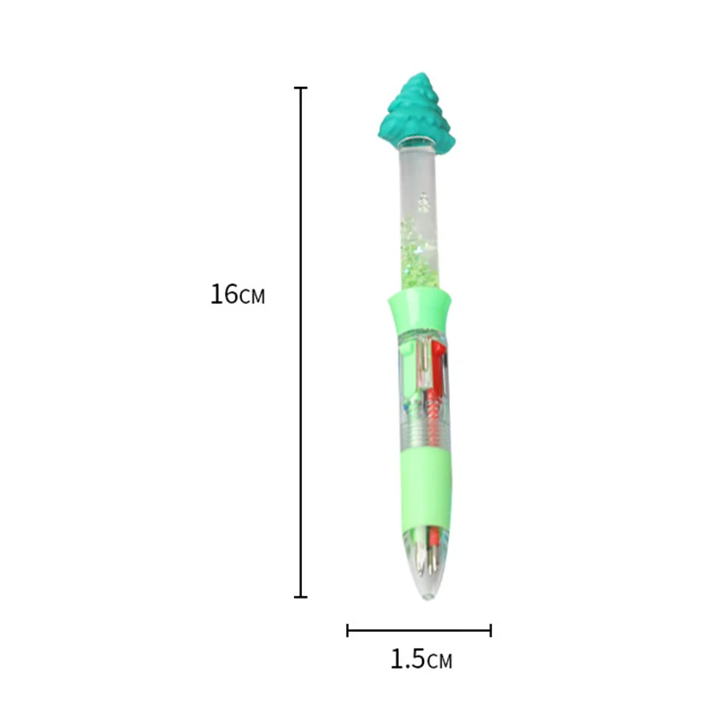 2 buah Kawaii Natal 4 warna pena netral lucu kartun Multi warna pena bolpoin perlengkapan kantor hadiah alat tulis siswa