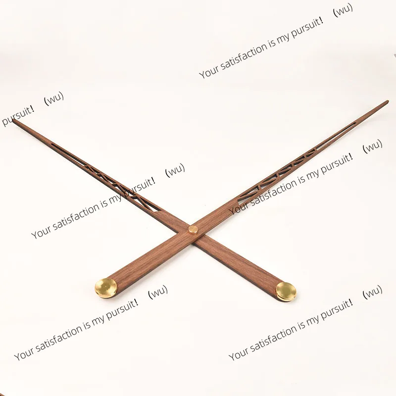 Nordic simple and modern large-size wall watch, solid wood hand, large torque, quartz accessories, black walnut scale clock hand