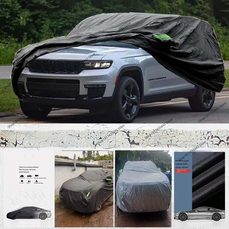 

Автомобильный чехол, водонепроницаемый, всепогодный для Jeep Grand Cherokee 2002-2023 210D, водонепроницаемая мембранная защита кузова автомобиля, черный