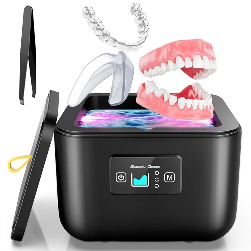 EU Plug เครื่องทําความสะอาดเครื่องประดับอัลตราโซนิกแบบพกพาเครื่องทําความสะอาดเครื่องอัลตราโซนิกปากยามทําความสะอาด