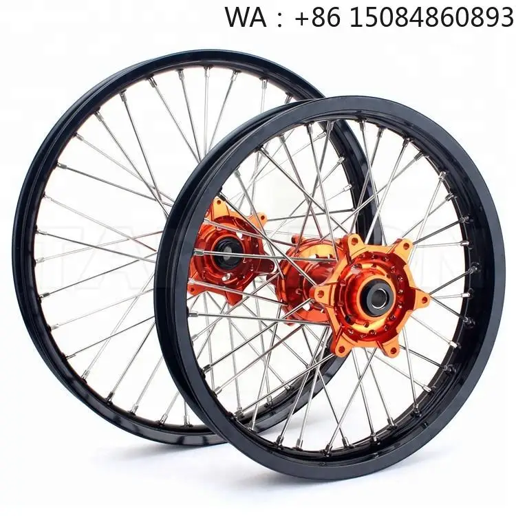 

WSBK tournament Zhang Xue's same style, motorcycle parts, 21 Inch Aluminum Alloy Front Rear Wheel Rim Set, Dirt Bike Wheel Rim P