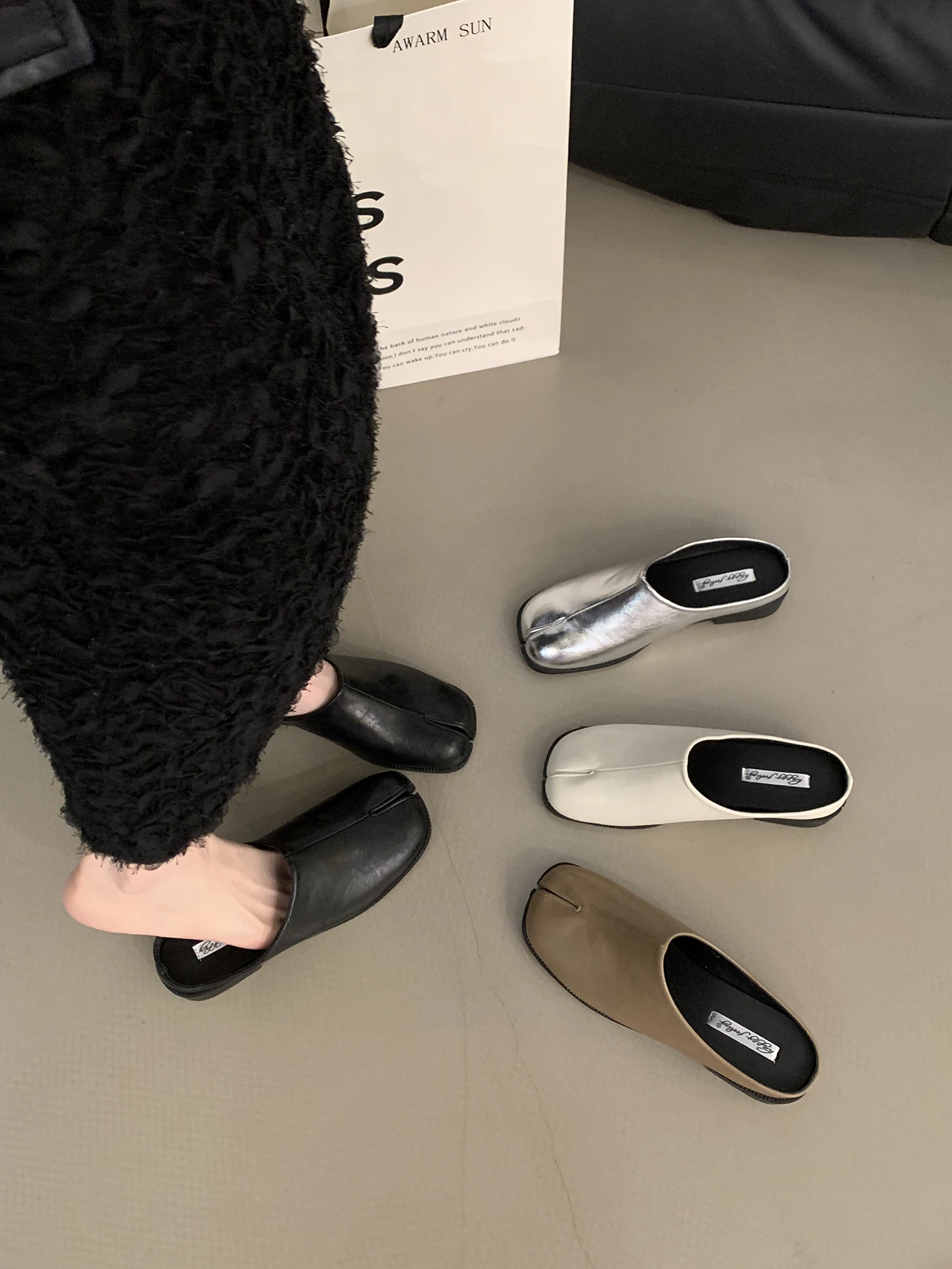 

Silver Padded Roman Sle Women's Slippers Open Toe Flat Heel Convenient Wearing Indoor Outdoor oes Spring Summer New Arrival
