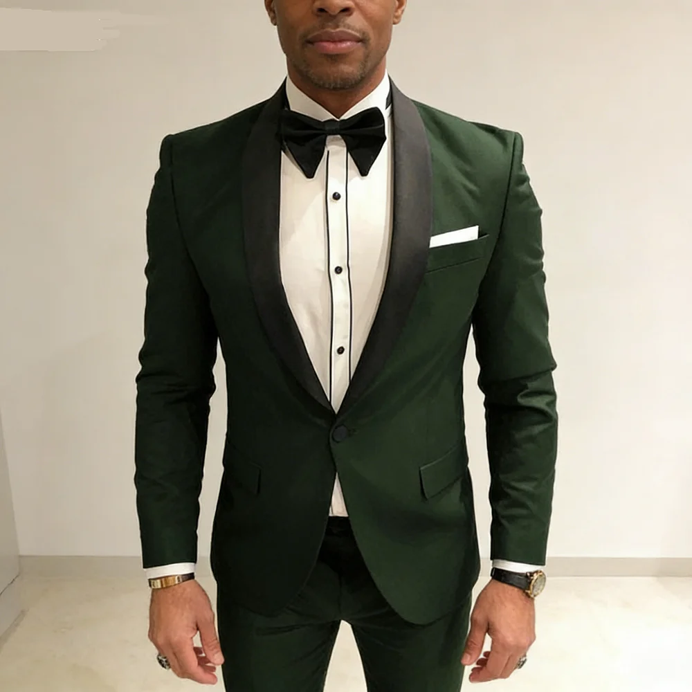 

Мужской двубортный деловой костюм из двух предметов, куртка и брюки с острым воротником, комплект для вечеринки