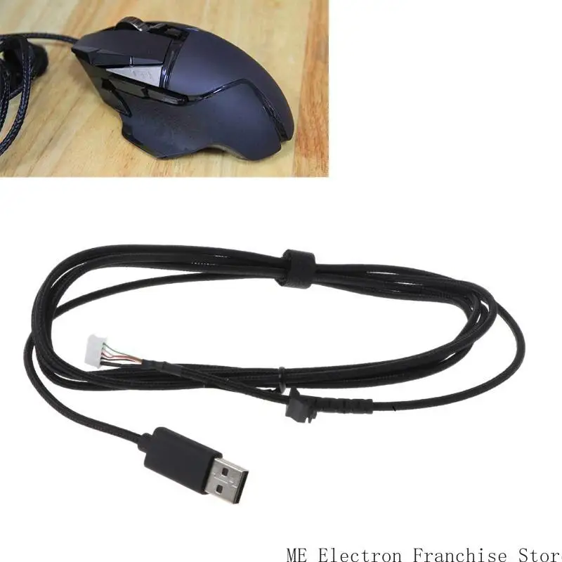 T5EA Black, Fast Transmission USB Line Wire Cable Replacement Repair Accessories for G502 Game Mouse