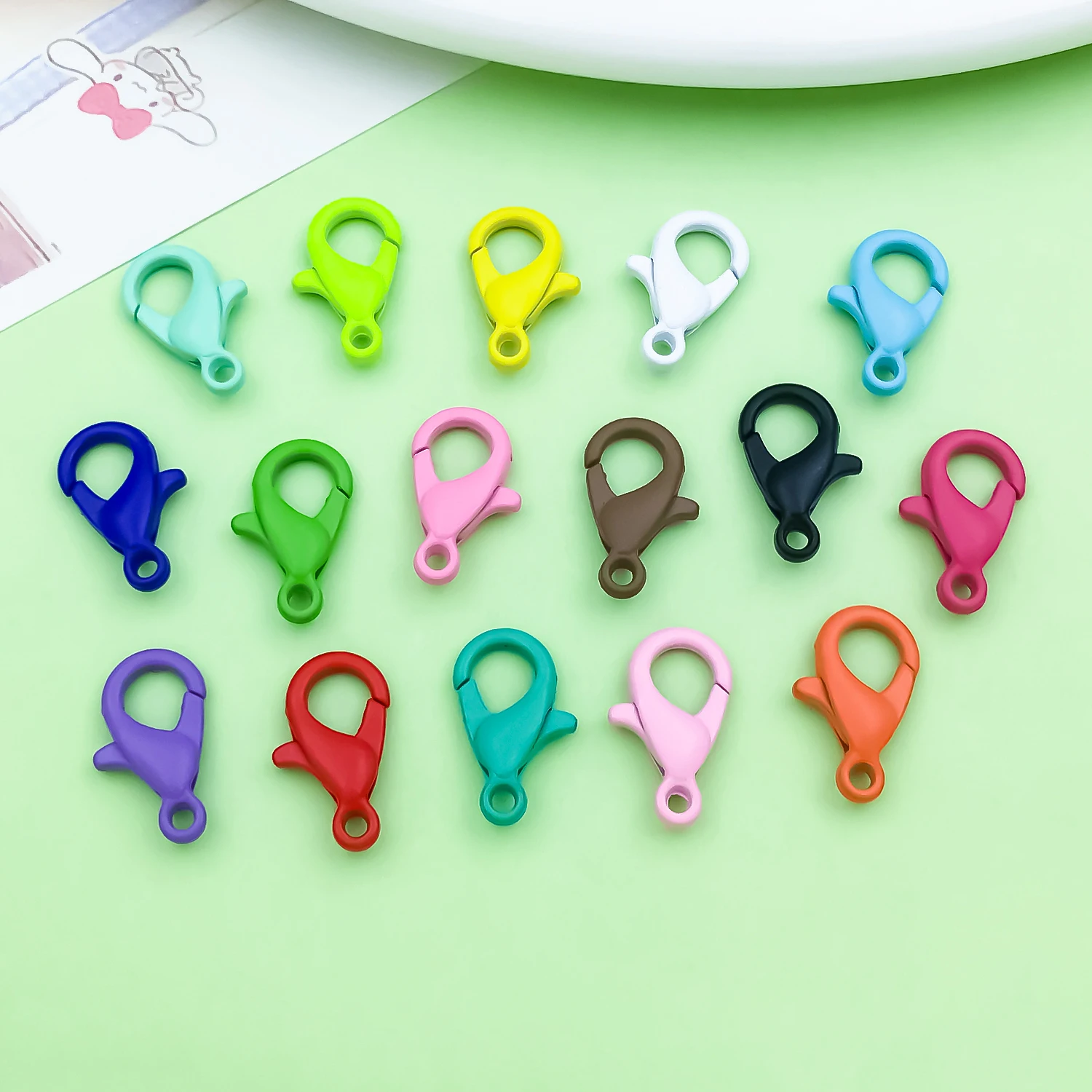 100pcs 7x12mm Alloy Spray Painting Colorful Lobster Claw Clasp For DIY Bag Charm Keychain Bracelet Jewelry Making Findings