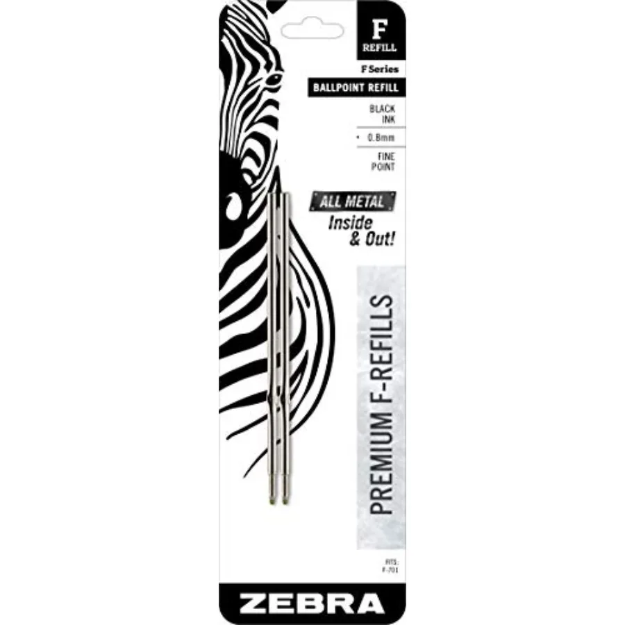

Steel, F-Refill Ballpoint Ink Refills, 0.8mm Point, Black Ink, Fits Zebra F-701 Ballpoint Pen, Smooth Writing Performance with