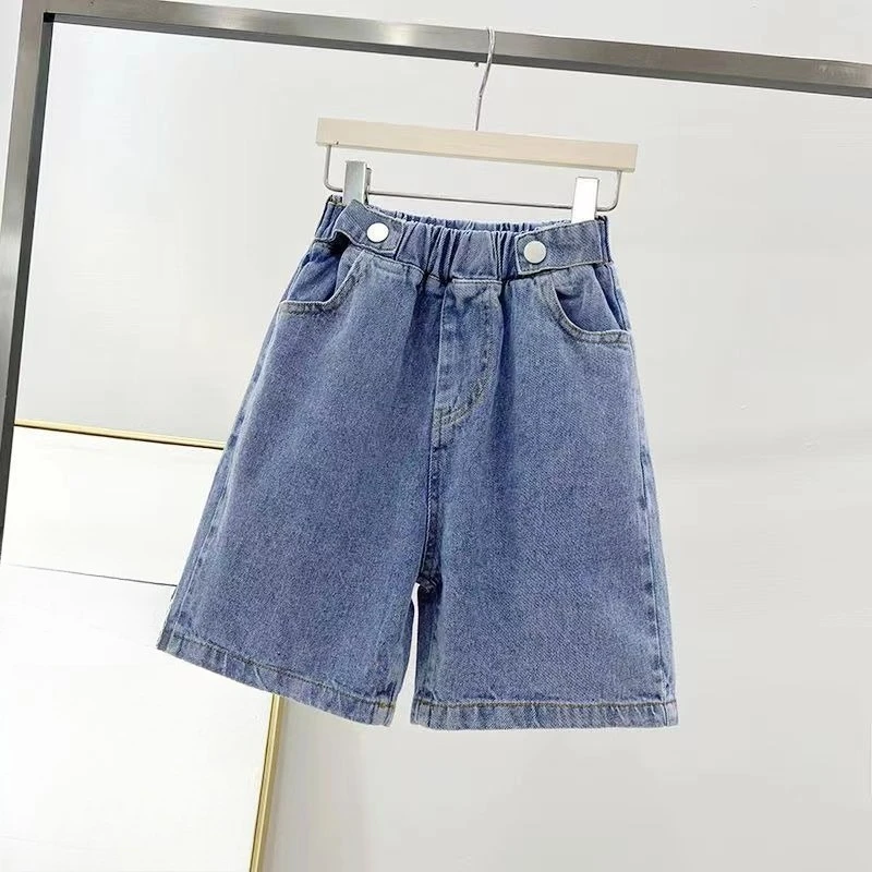 

Girls Shorts Summer Loose New Big Kids Denim Mid-Length Children Stylish Outfit Collection