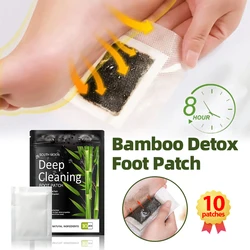 Detox Foot Patches Deep Cleansing Slimming Stress Relief Natural Bamboo Ginger Sticker Body Toxin Detoxification Feet Pads 10pcs