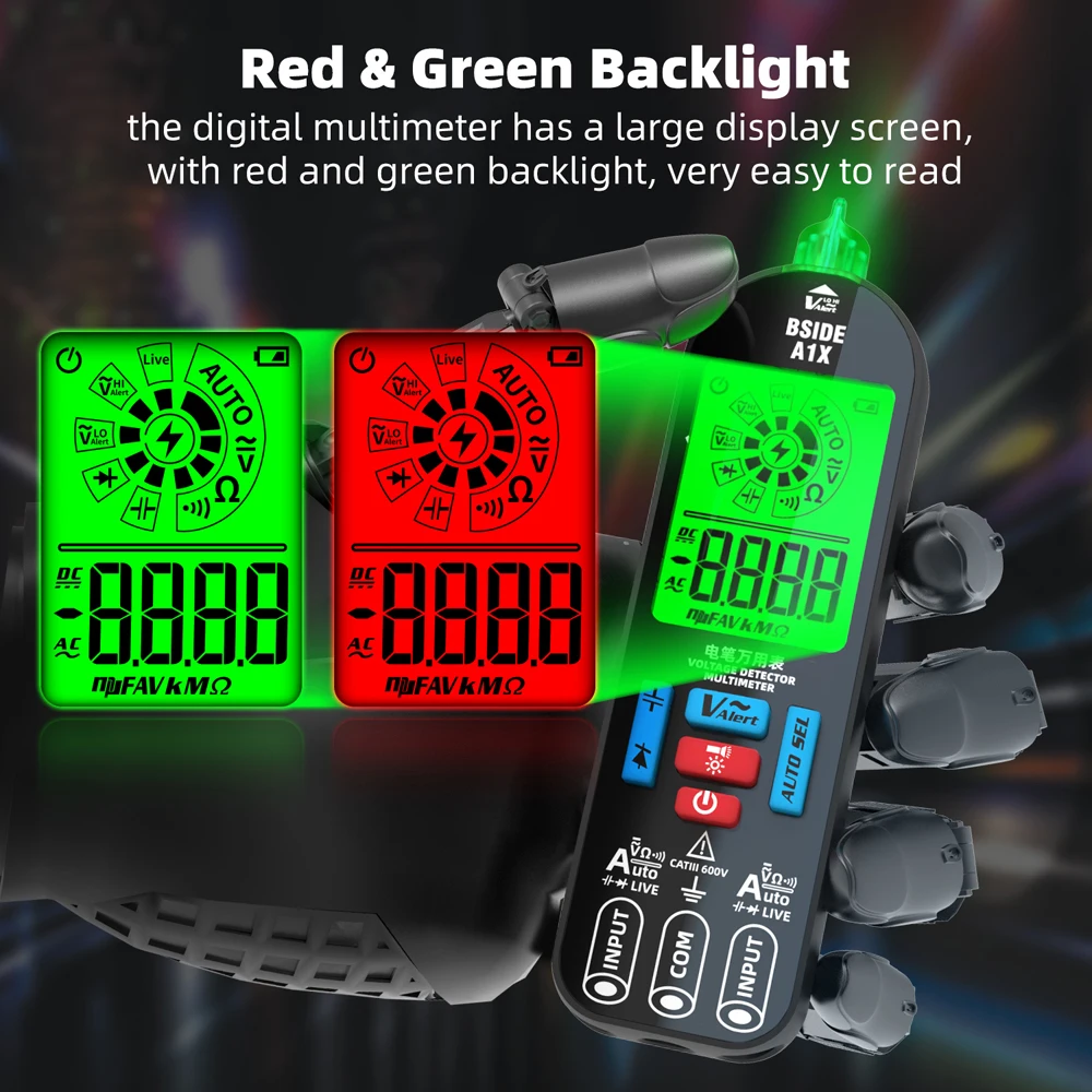 BSIDE A1X Digital Multimeter Pen Type LCD Universal Meter Live Wire Recognition Meter AC DC Voltage Resistance Diode NCV Tester - view 5