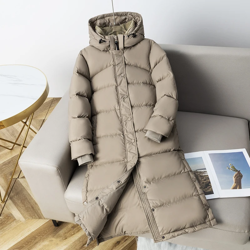 

High end Goose down Jacket Women's 2025 Winter New Loose Thicken down Coat Cold resistant -40 degree Warm Long Parka Overcoat