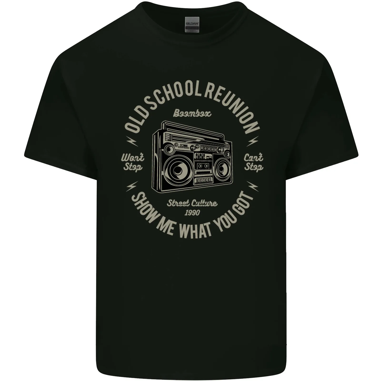 Camiseta de algodón para hombre de la vieja escuela Reunion Ghettoblaster Music DJ