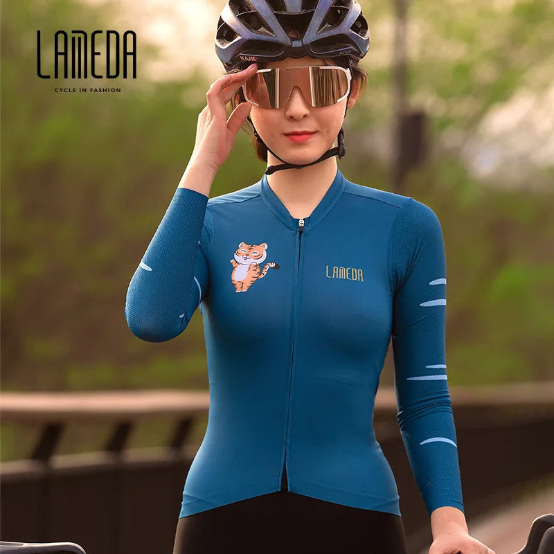 

LAMEDA New Cycling Jersey For Women Spring Summer Long Sleeve Windbreaker Jacket MTB Road Mountain Bike Clothing Bicycle Apparel