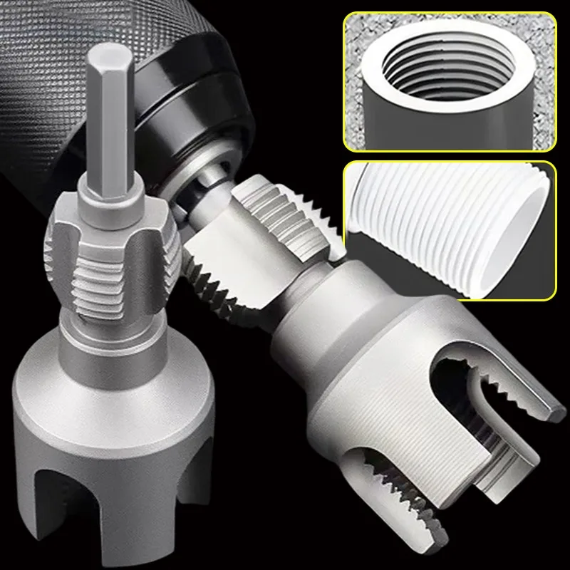 

Steel Water Pipe Threader 4/6 Points Internal External Pipes Threading Tools PPR Waterpipe Thread Wire Opener Tap Tapping Kits