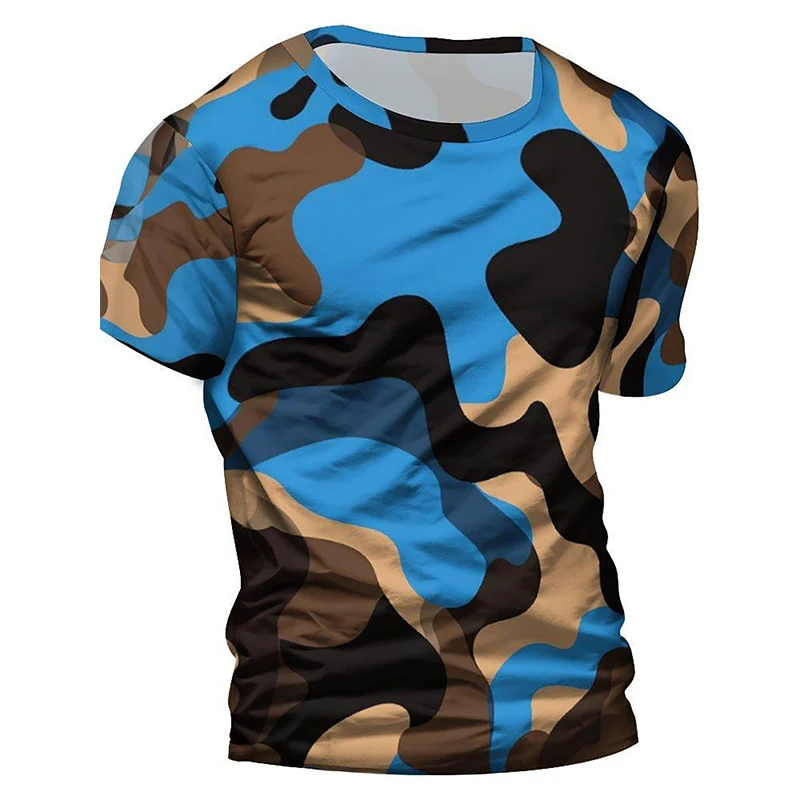 Fashion Camouflage 3D Print T-Shirts Men Women Casual O-Neck Short Sleeve T Shirt Oversized Harajuku Y2k Tops Tees Kids Clothing