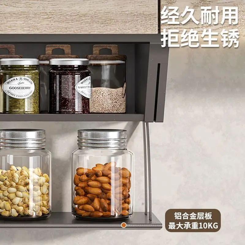 Kitchen Shelf Double Cabinet Storage Hanging Cabinet Pull Basket
