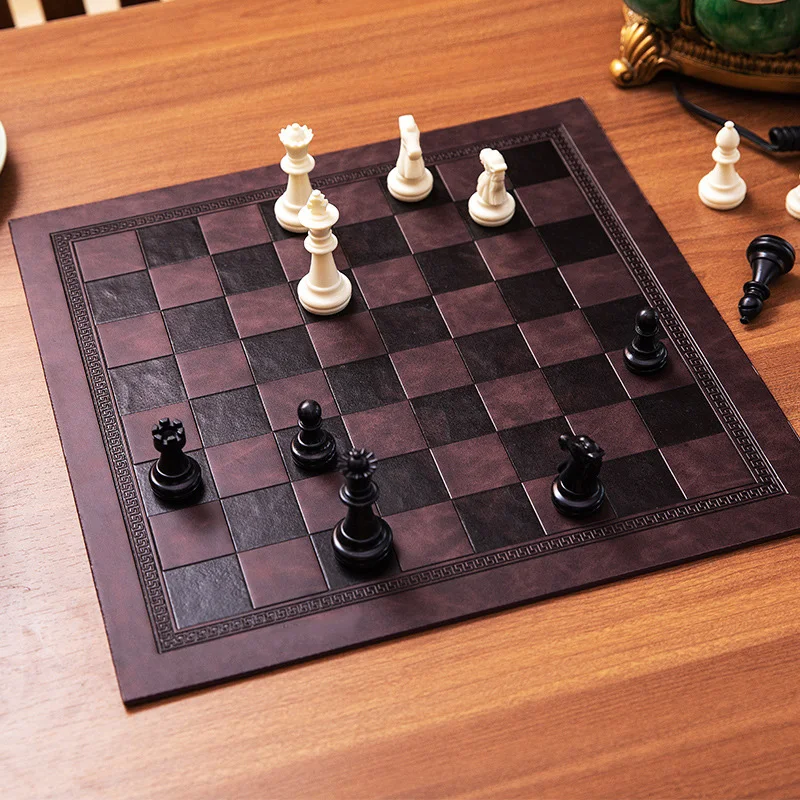 Board Game Leather Chessboard PVC Leather Insulation Mat, Chess Table Mat Dual-use Home Decoration High Grade Decorations