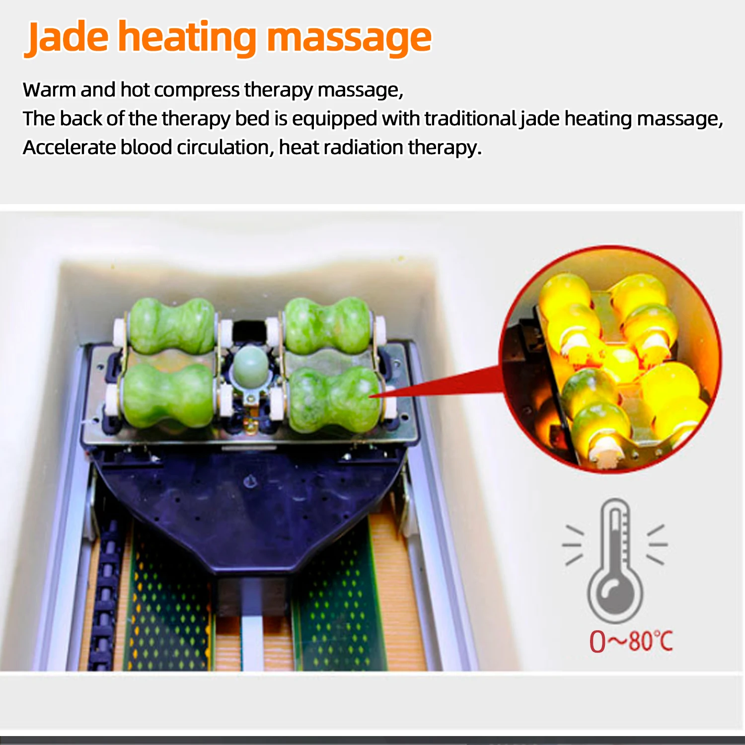 Migun Hot Heated Portable Korea Cheap Nuga Best Warm LCD Automatic Electric Rolling Thermal Jade Stone Massage Bed