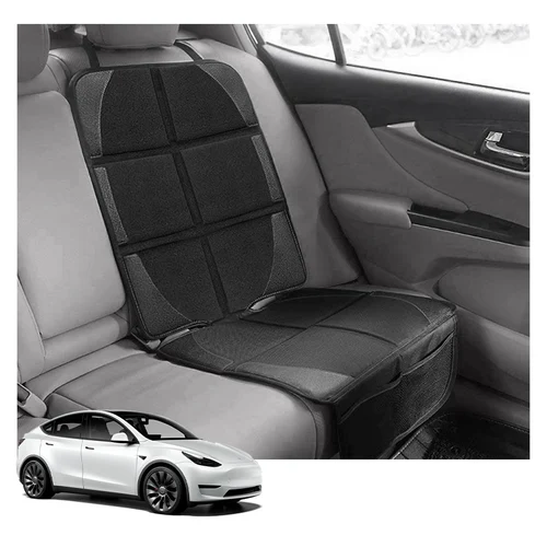 Imagen 2 del producto Funda de asiento de coche para Tesla Model 3 Y Juniper 2026 Oxford, esteras protectoras de cuero PU, cojín para bebé, estera protectora para bebés y niños