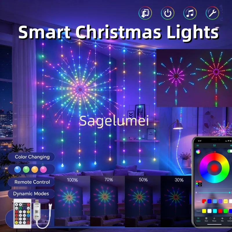 String Lights 360 LEDs, Dynamic Modes USB Fairy Garland Lamp, App Remote Control Lights for Indoor Outdoor Holiday Wedding Decor