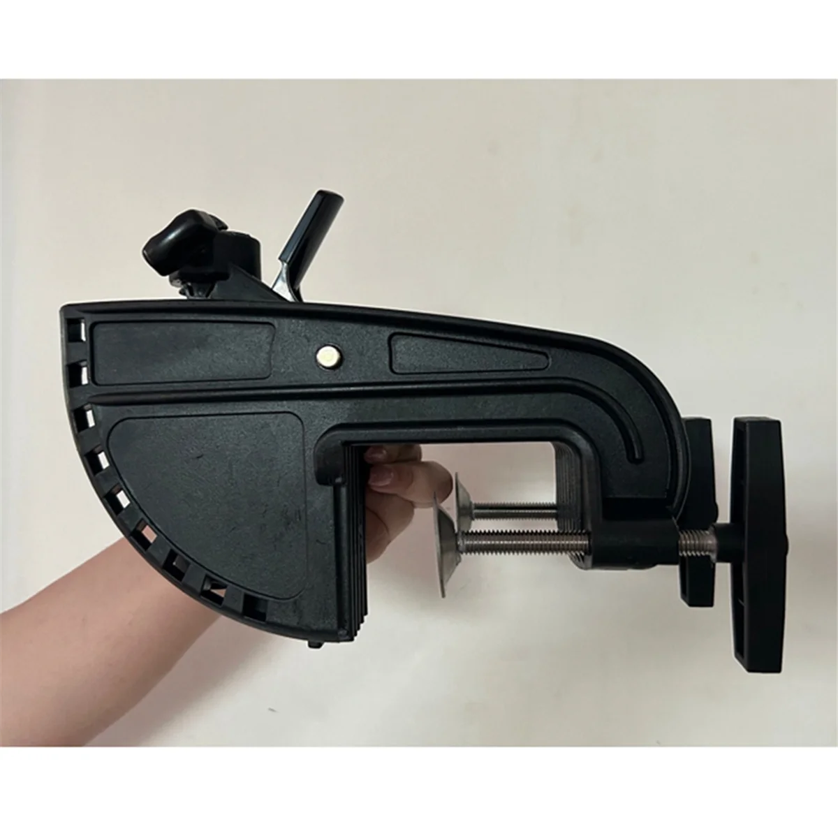 Fotografia 3: # Peças e acessórios automotivos 78O, kit de dobradiça de suporte de motor de popa elétrico para eixo de 1 1/8 polegadas, preto
