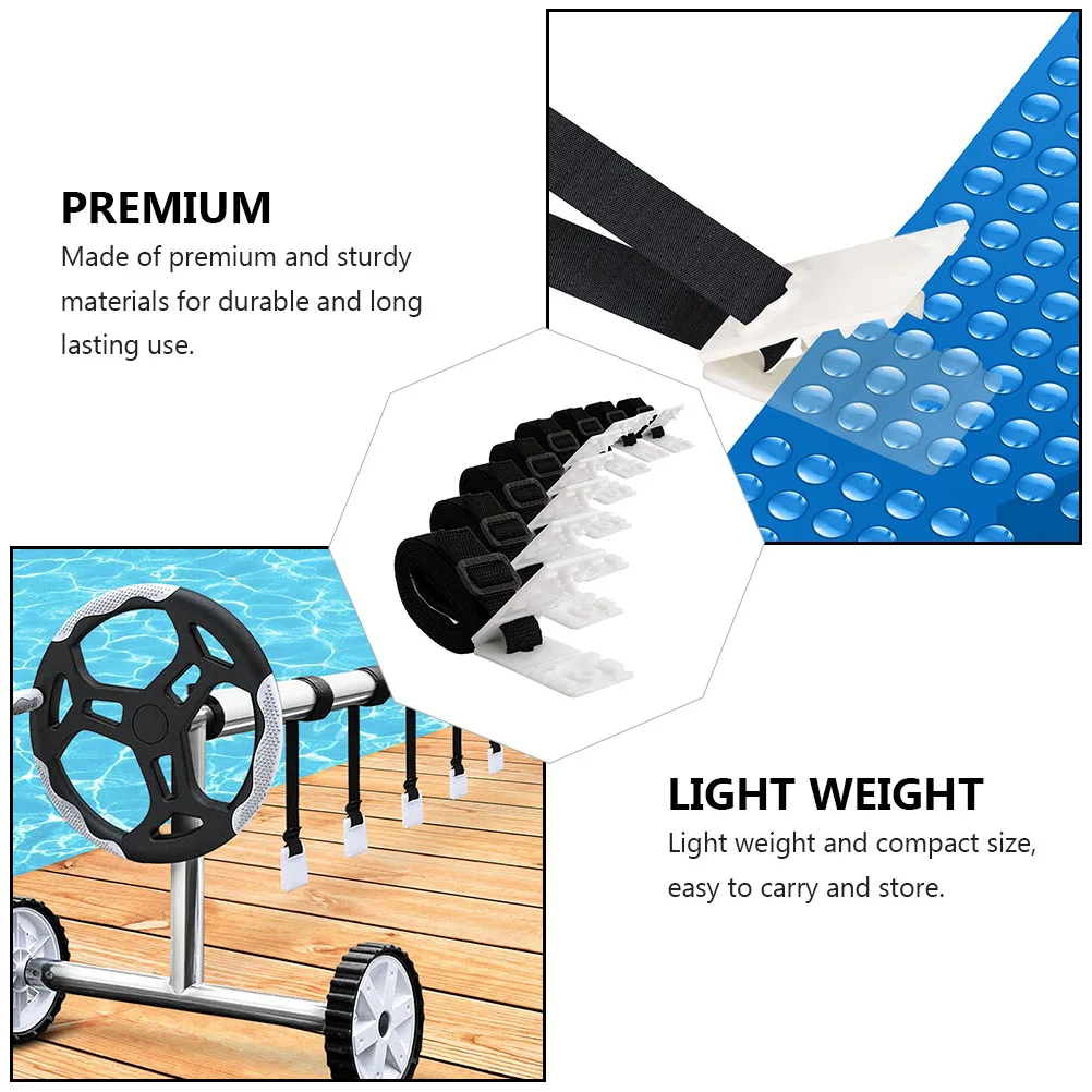 

Solar Blanket Straps Kit Pool Reel Attachment Inflatable Cover Fixing PVC Roller Buckles Adhesive Straps Spa Accessories Compact