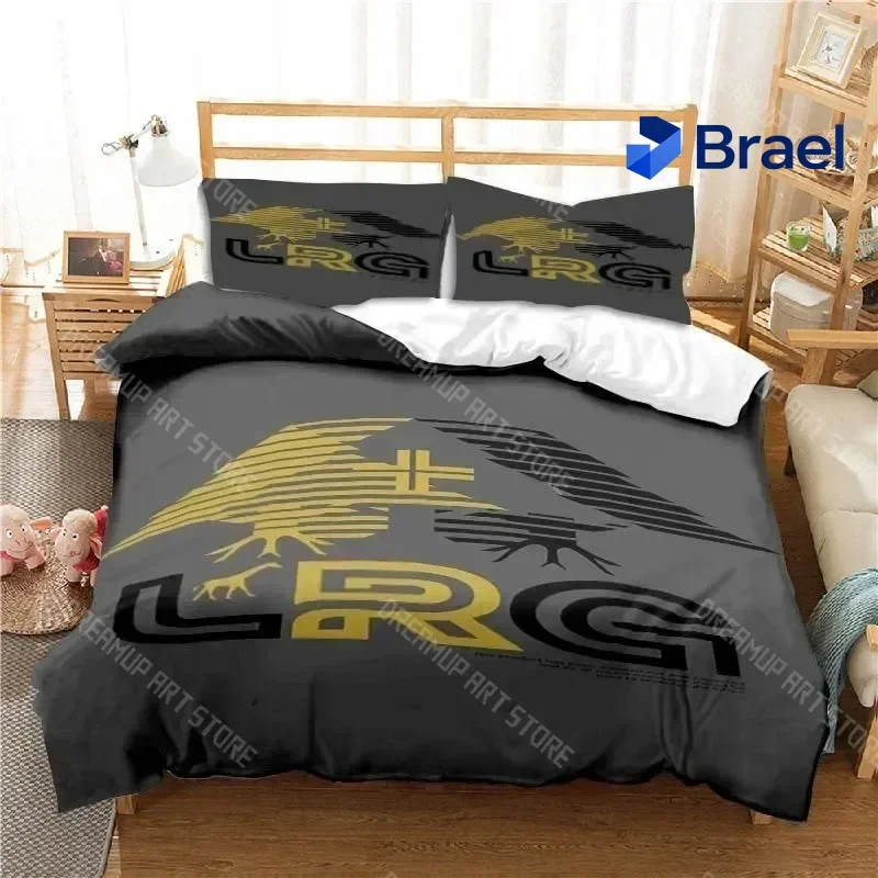 Exquisite 3D Print Clothing Brand LRG Logo Bedding Set Boys Girls Twin Queen King Size Duvet Cover Pillowcase Bed Boys Adult Bed