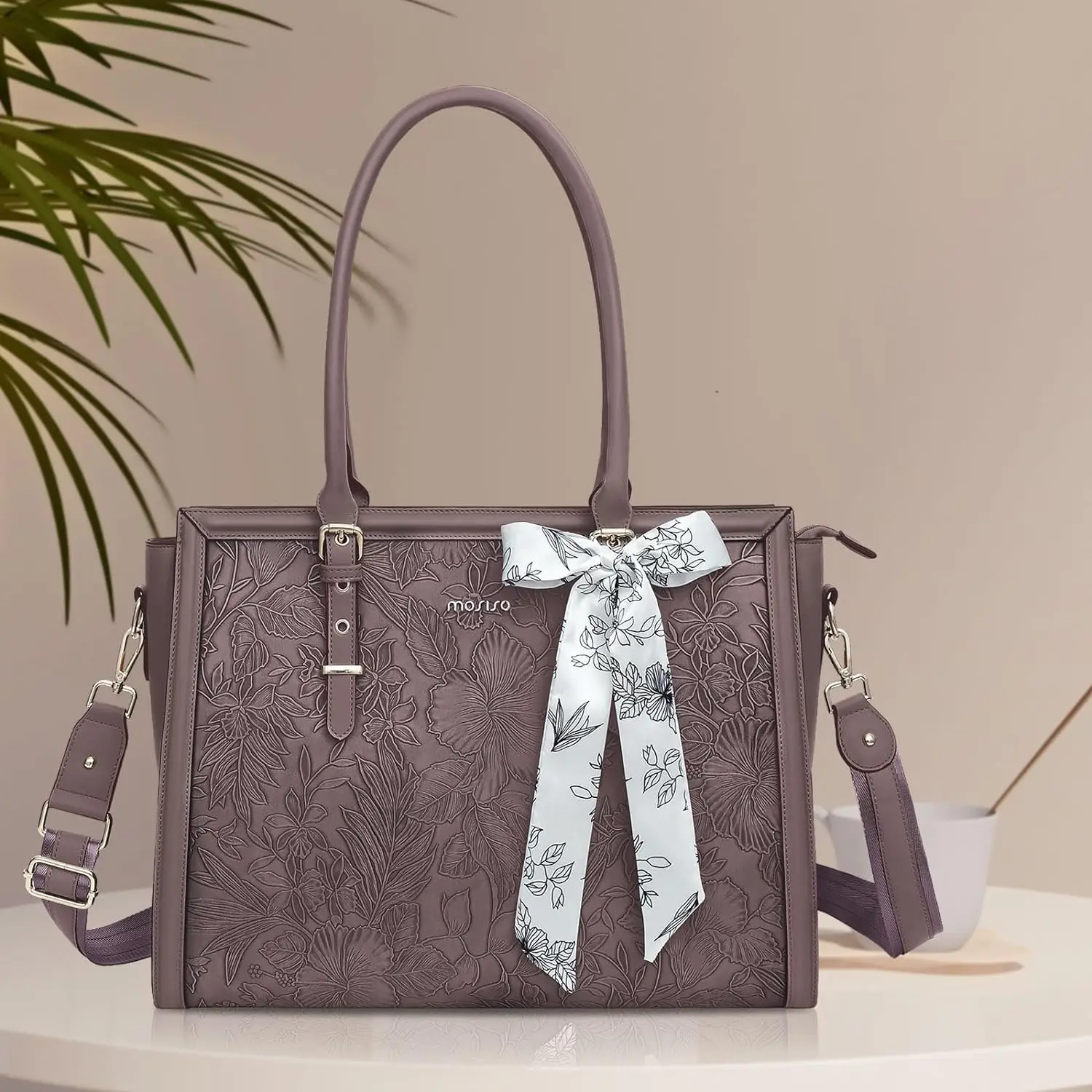Latest PU Leather Laptop Tote Bag 15 16 17.3 inch Laptop Carrying Case Large Capacity Women Handbag Business Travel Shoulder Bag