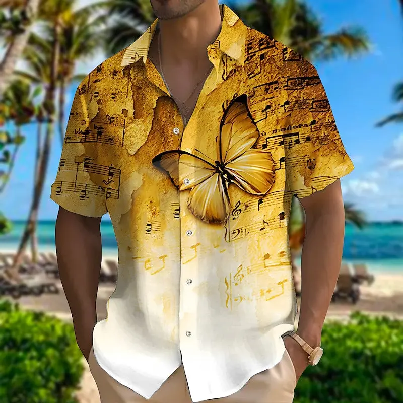 Men\'s Shirt Summer Hawaiian Parrot Lapel Outdoor Street Short Sleeve Fashion Comfortable Streetwear Fashion Designer Soft Breath