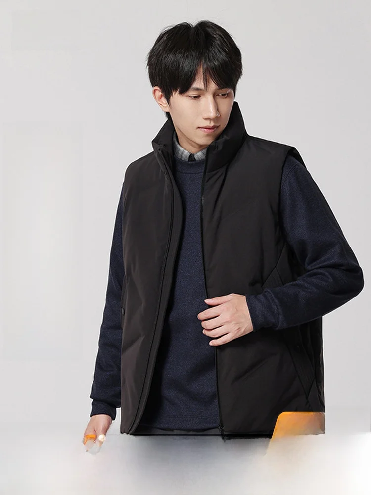 

Snow Flying 2026 Summer New Men's Short down Vest Fashionable Stand Collar Simple Warm Comfortable Polyester Fiber Duck down