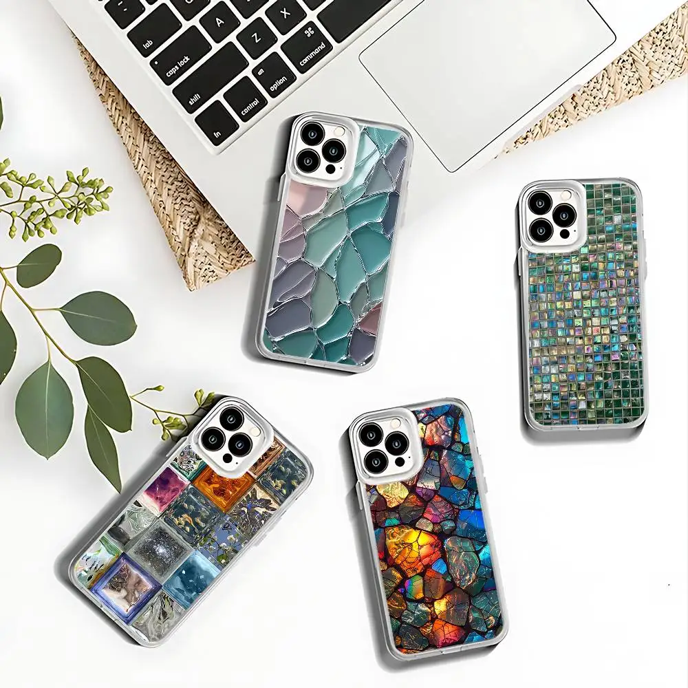

Colorful Glass Phone Case For iPhone 17,16,15,14,13,12,11 Pro,Max,Plus,X,XS,XR,SE4,E Mini Transparent Soft Cover